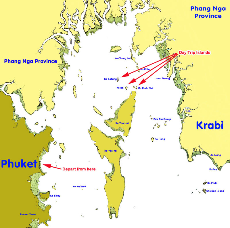 Map of Phang Nga Bay