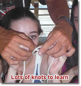 Outdoor skills course knots