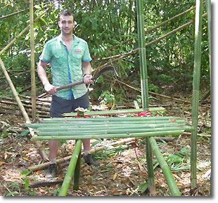 Making bamboo flooring.
